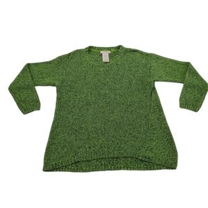 Green marled pullover sweater